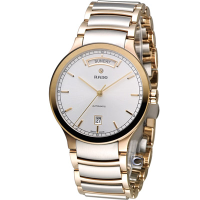 RADO 雷達 Centrix 晶萃系列都會機械腕錶-銀x玫瑰金/38mm