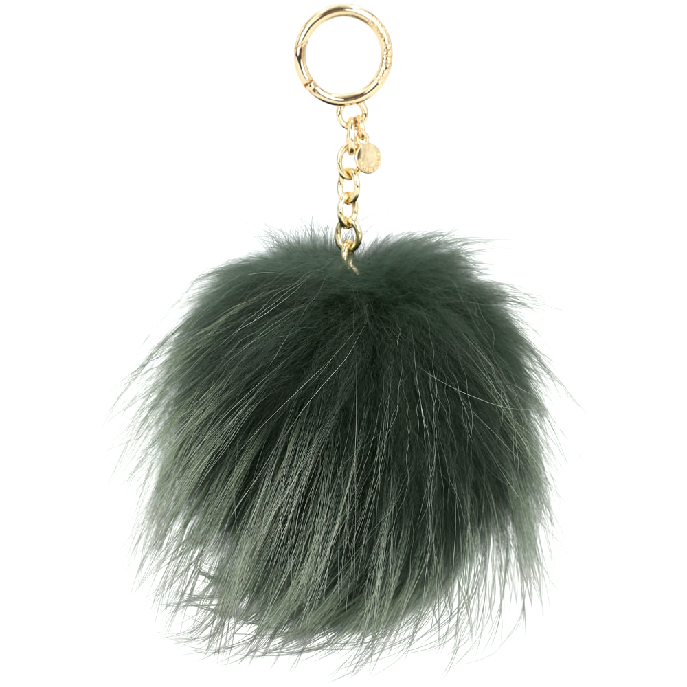 Michael Kors Fur Pom Pom 毛球吊飾/鑰匙圈(大/墨綠色)