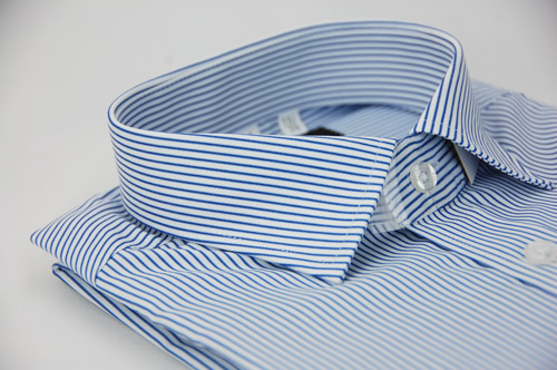 金‧安德森 藍白條紋窄版長袖襯衫