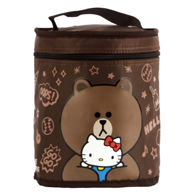 Hello Kitty+LINE熊大圓形保溫便當袋