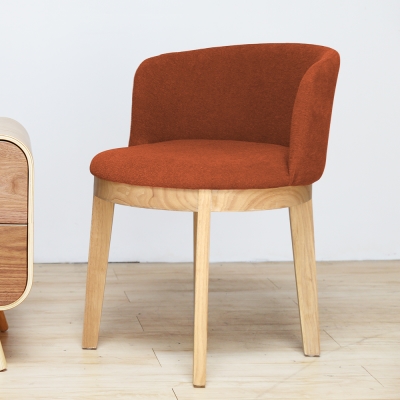 H&D Poppy波比日系繽紛布單椅/餐椅-桔紅色