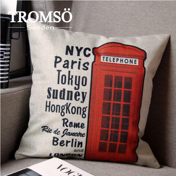 TROMSO-品味英倫棉麻抱枕/英倫電話亭