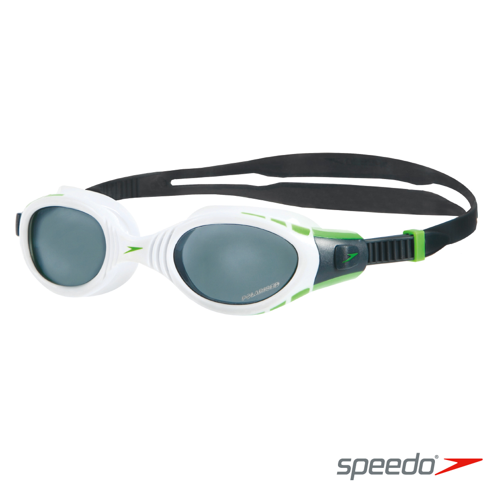 SPEEDO 成人進階偏光泳鏡 Futura Biofuse Polarised 白-灰