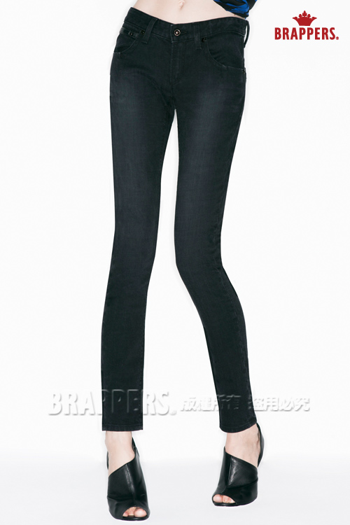 BRAPPERS 女款 新美腳 ROYAL系列-彈性窄管褲-黑