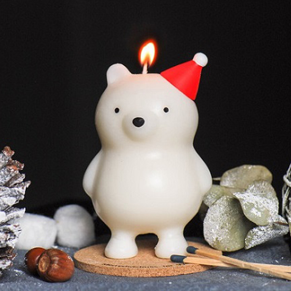COZU 耶誕暖暖熊造型蠟燭