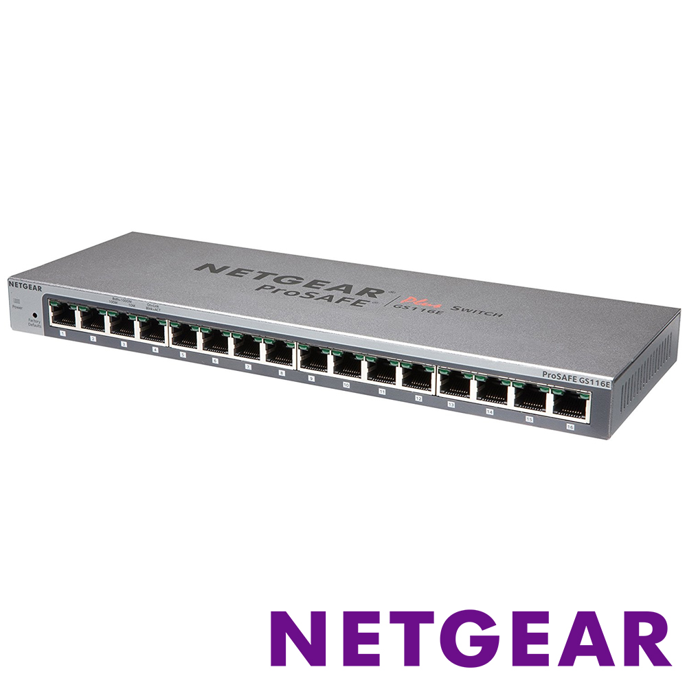 NETGEAR GS116E 16埠Giga簡易網管型交換器