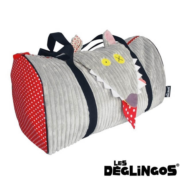 Les Deglingos 立體玩偶旅行側背包(周末休閒包)-狼 (BIGBOS)