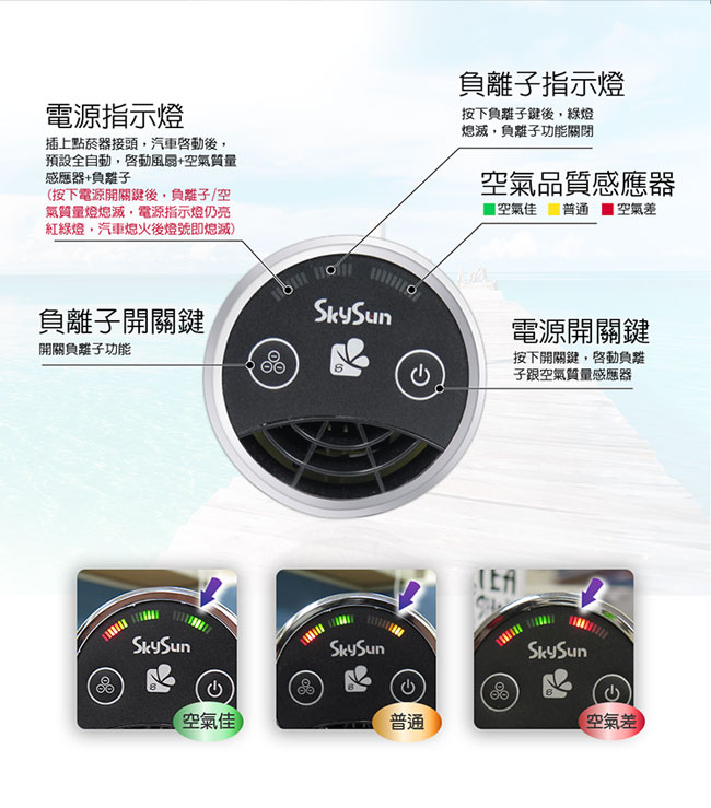 負離子空氣清淨機 車用 隨身杯型(70-CAL580)