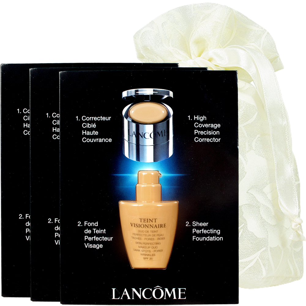 LANCOME 蘭蔻 超抗痕雙層粉底精華精巧版SPF20(#01)3入旅行袋組