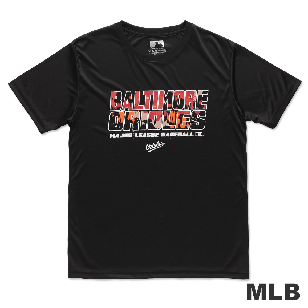 MLB-巴爾的摩金鶯隊潑墨款造型短袖T恤-黑(男)