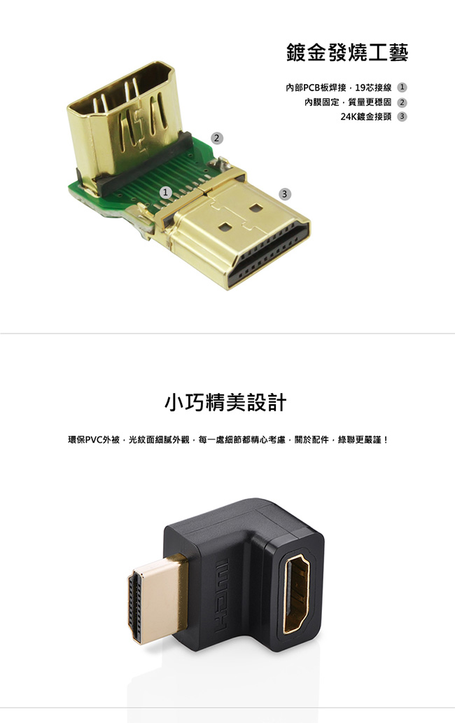 綠聯 HDMI公轉母 轉接頭