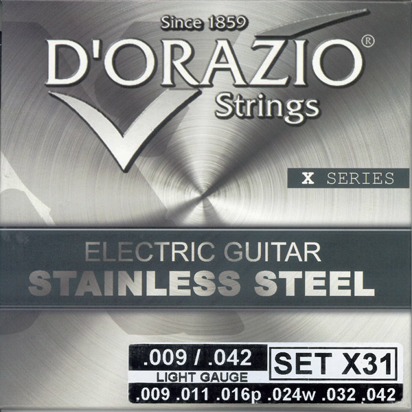 D’ORAZIO 義大利手工製 不鏽鋼材質 電吉他弦(No.X31)