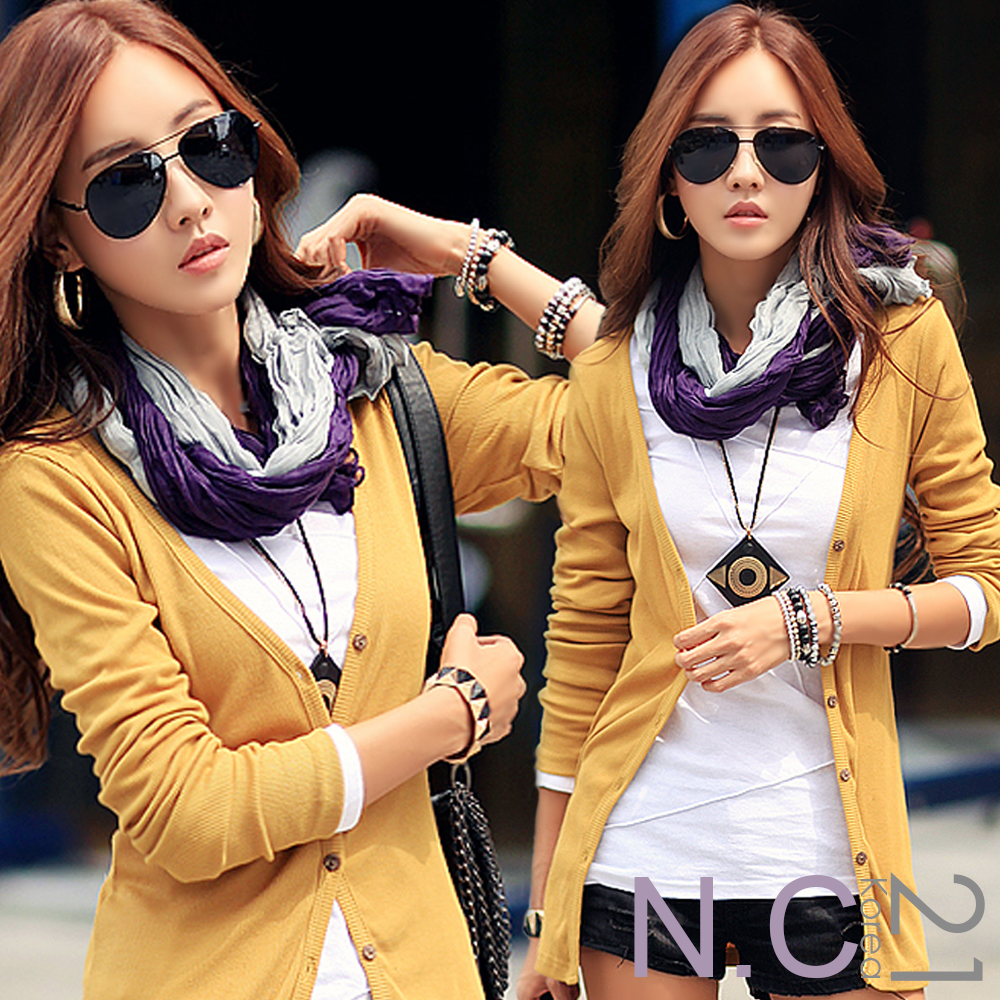 N.C21-皺紋網紗質感素色圍巾 (共六色)