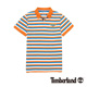Timberland 男款焦橙色條紋燙印字母短袖Polo衫 product thumbnail 1