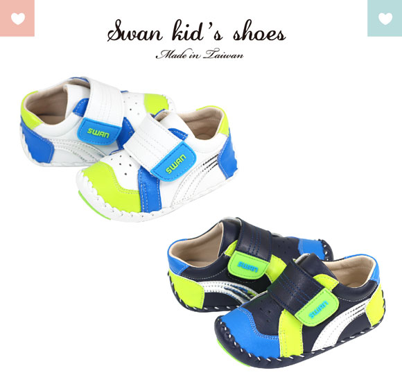 Swan天鵝童鞋-拼接休閒翹頭寶寶學步鞋1526-藍