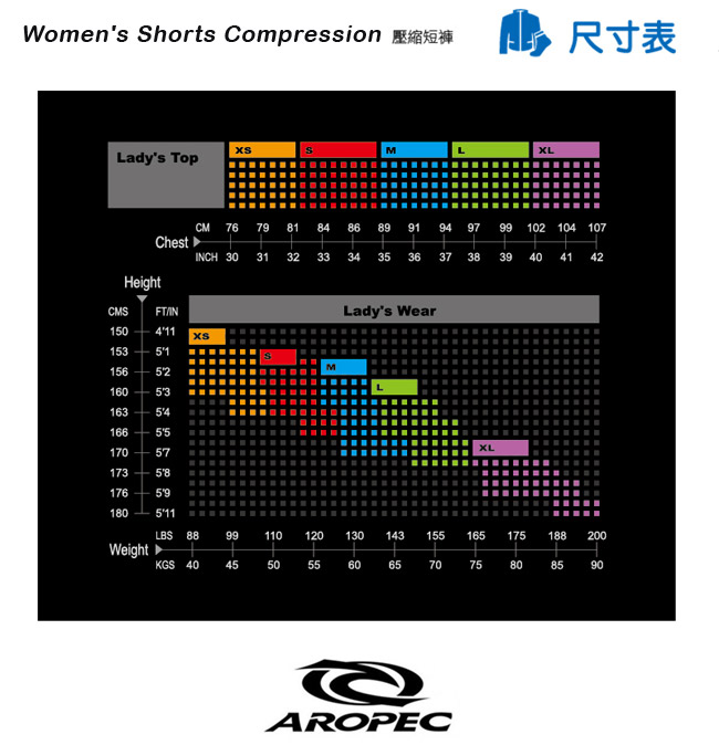 AROPEC 機能型壓力短褲女款