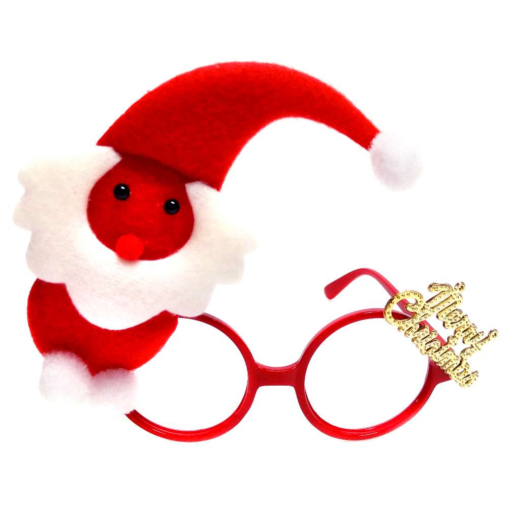 摩達客 聖誕派對造型眼鏡-紅白精靈小雪人