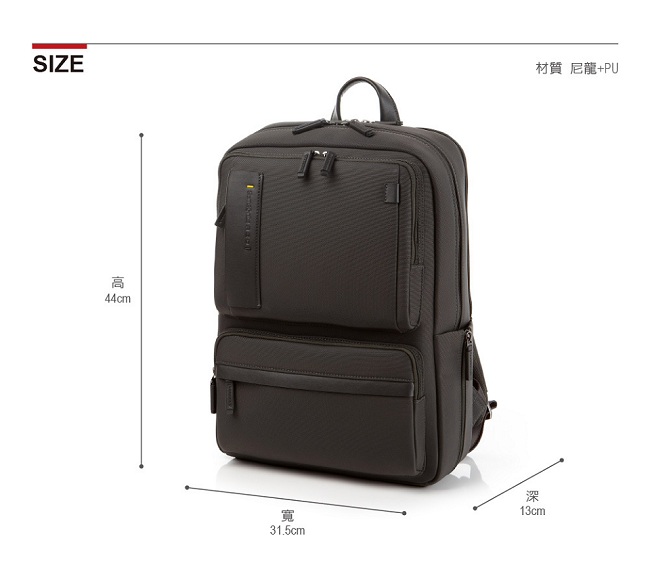 Samsonite RED BUSETTE經典商務中性筆電後背包-15.6吋(灰)