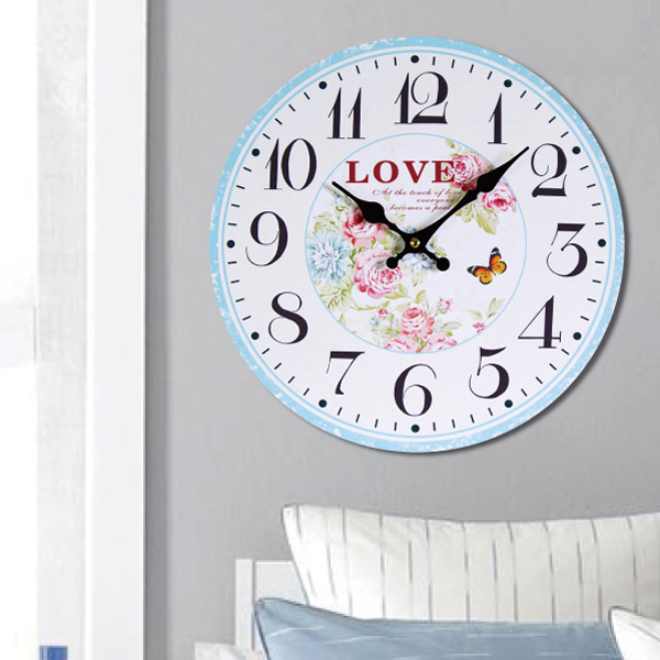 TROMSO無框畫時鐘-愛戀花鄉(圓形)