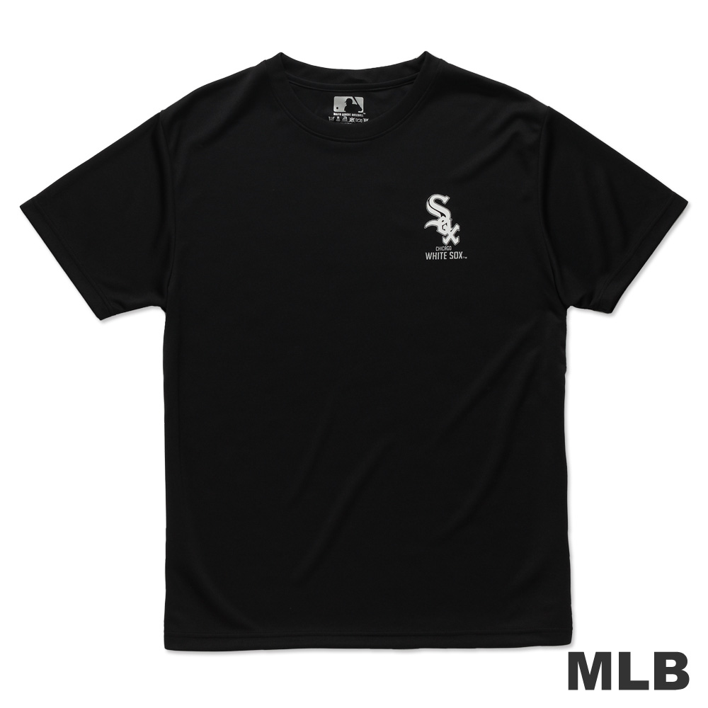 MLB-芝加哥白襪隊印花LOGO快排短袖T恤-黑(男)