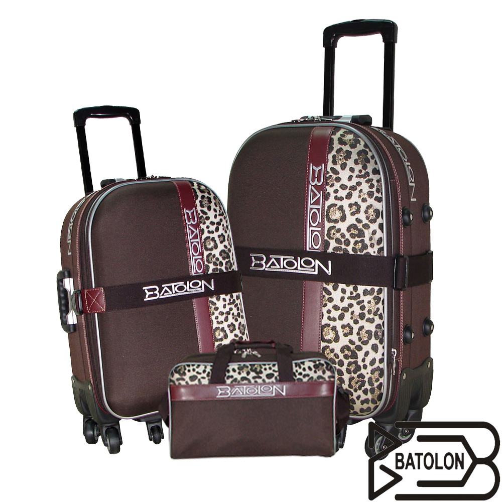 BATOLON寶龍 25+29吋+旅行袋/旗艦組-貴氣豹紋旅行拉桿箱〈咖啡〉