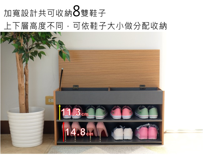 EASY HOME-加寬掀蓋式收納穿鞋椅-80x29.7x41.2cm-DIY