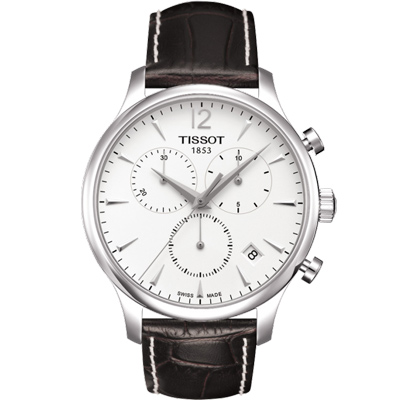 TISSOT T-TRADITION 都會雅仕計時腕錶-白/42mm