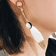 AnnaSofia 印地安金羽海貝 大型耳針耳環(金系) product thumbnail 1