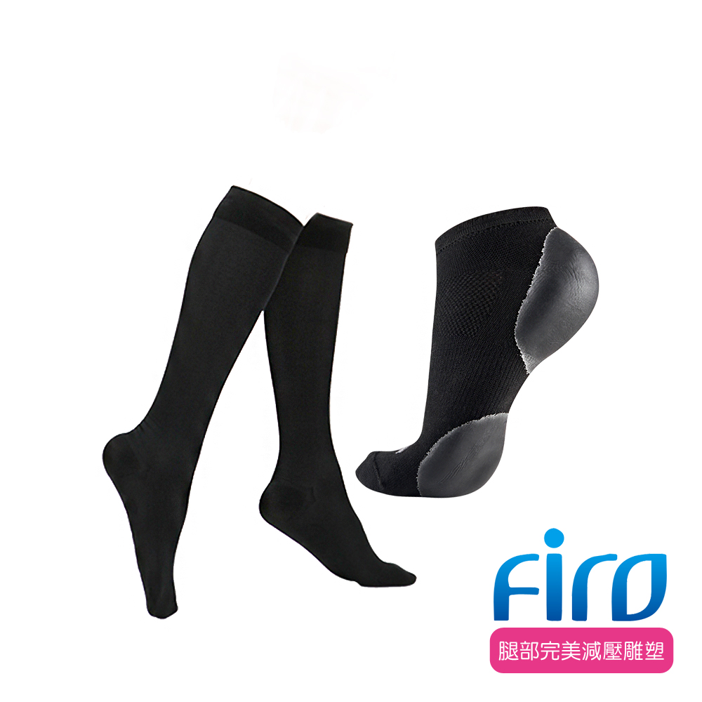 Firo 舒適小腿型壓力襪(1雙) x Firo+二代水感美足襪(2雙)