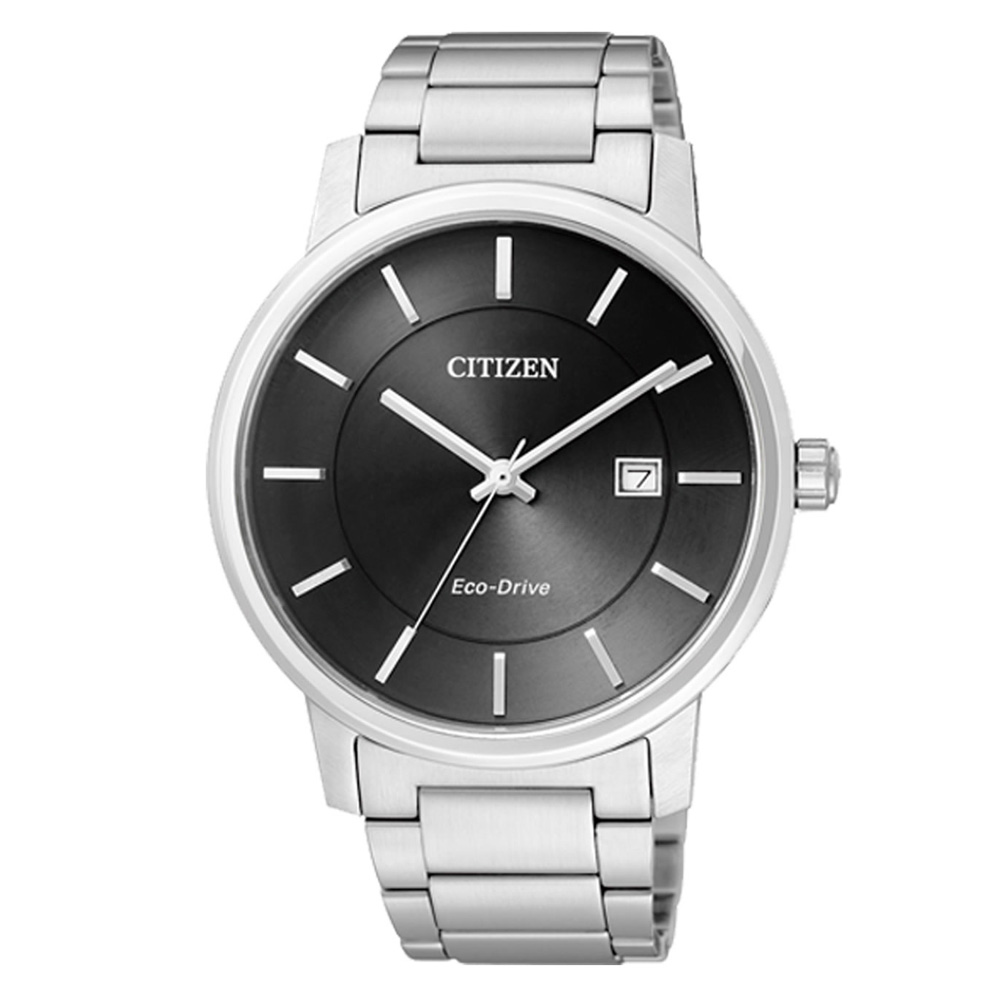 CITIZEN 儉樸風格光動能環保腕錶-黑/40mm