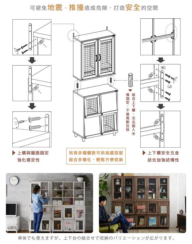 Sato NEFLAS時間旅人雙門玻璃收納櫃‧幅75cm-W75*D30*H80 CM