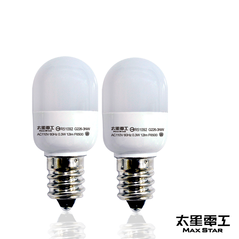 太星電工 觀自在LED節能燈泡E12/0.3W/2入(白光) ANA226W