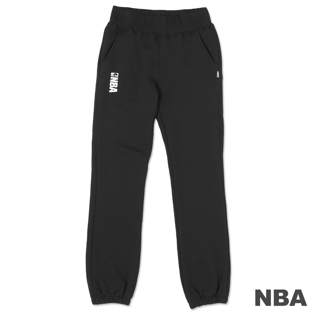 NBA-經典NBA LOGO印花休閒棉質長褲-黑(女)