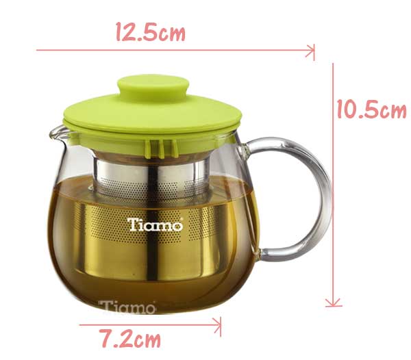 Tiamo FH-3441YX2 玻璃花茶壺-附濾網 400ml(HG1983)