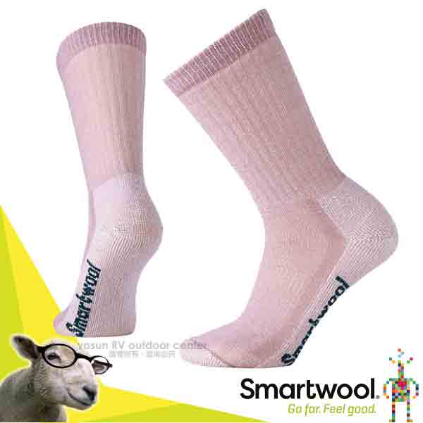 【美國 SmartWool】美麗諾羊毛 輕量避震戶外中長襪(2入)_木玫粉