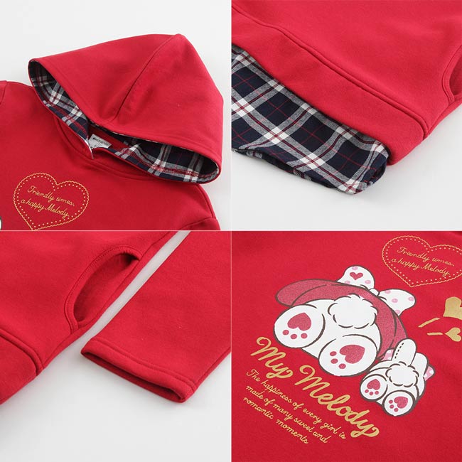 Hang Ten - 女裝 - Kitty仿兩件式格紋印花上衣 - 紅