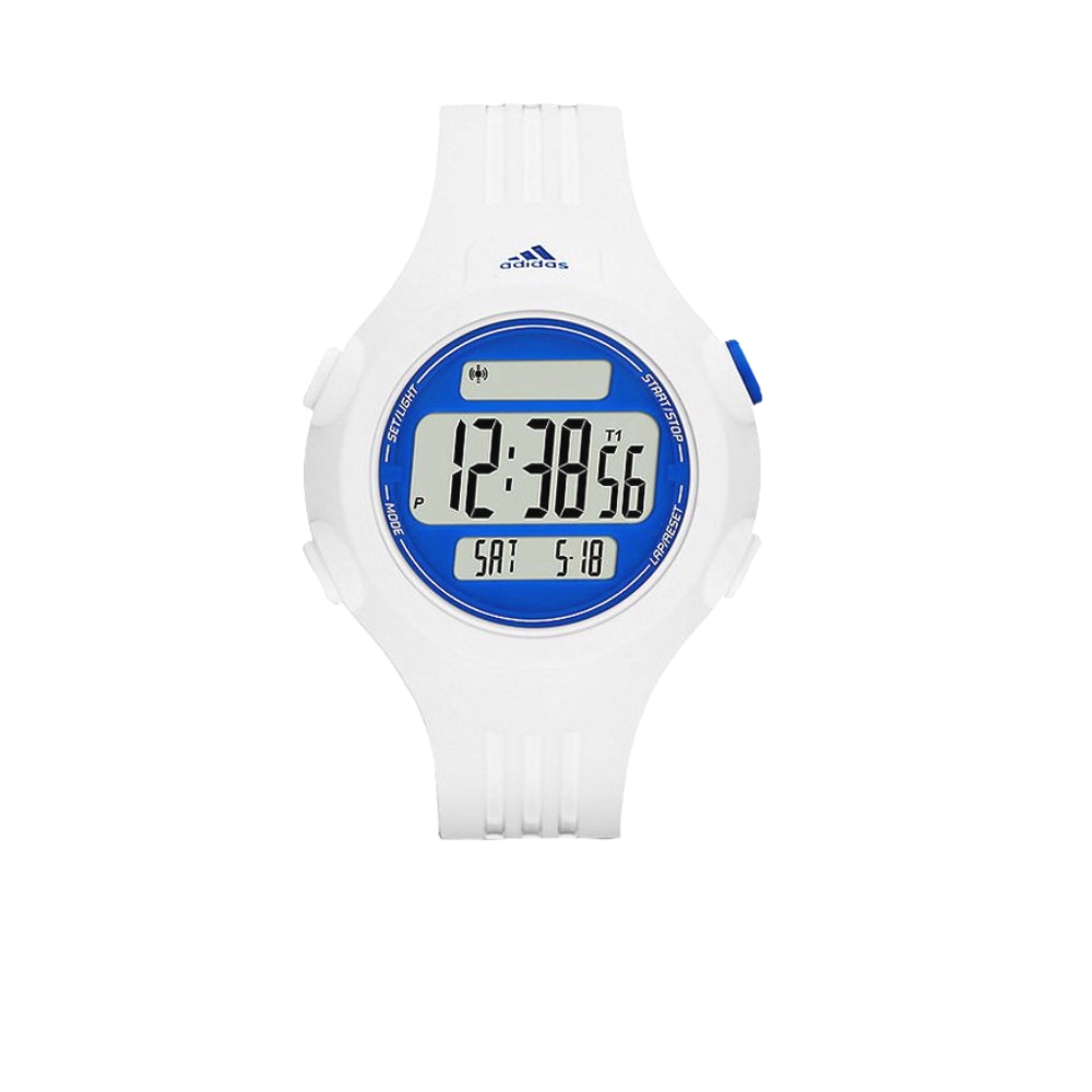 adidas Performance 圓形電子小面運動錶-白X藍/42mm | 其他專櫃品牌錶