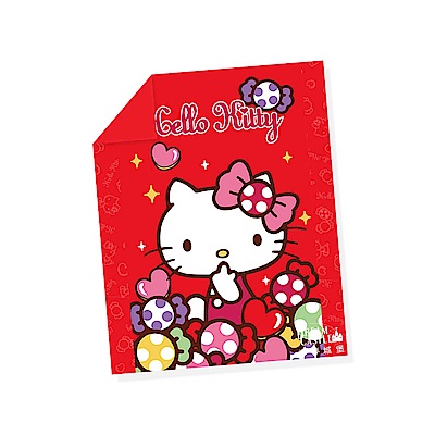 享夢城堡 單人涼被4x5-HELLO KITTY 彩虹糖樂園-紅