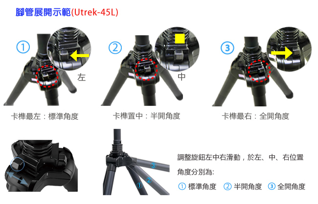 Velbon Ultrek 45L 偏心管手把式反折腳反折架組(含雲台)