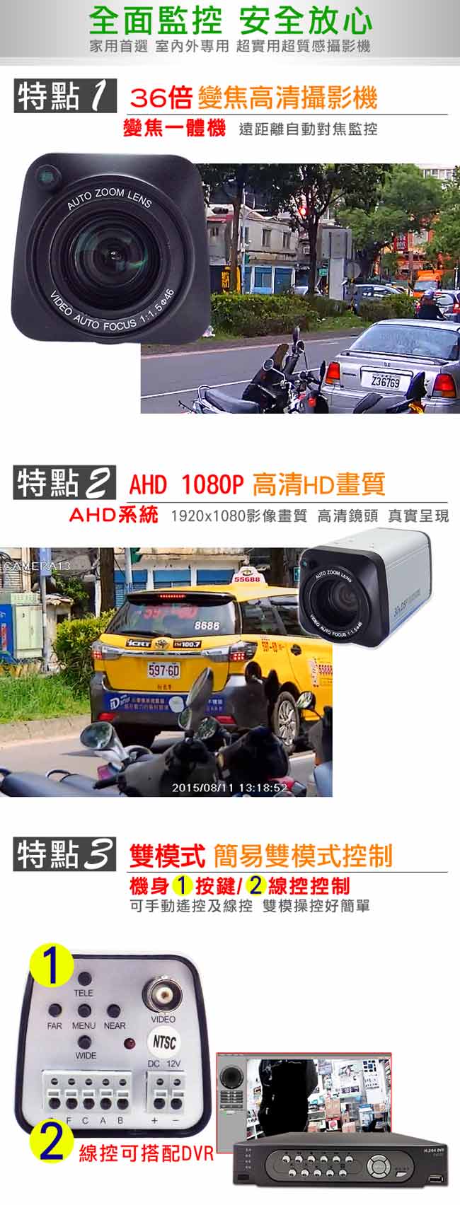 AHD-1080P 高清36X快速變焦/雙模控制/高清類比攝影機鏡頭