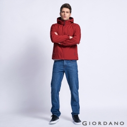 GIORDANO 男裝防風保暖搖絨連帽修身夾克外