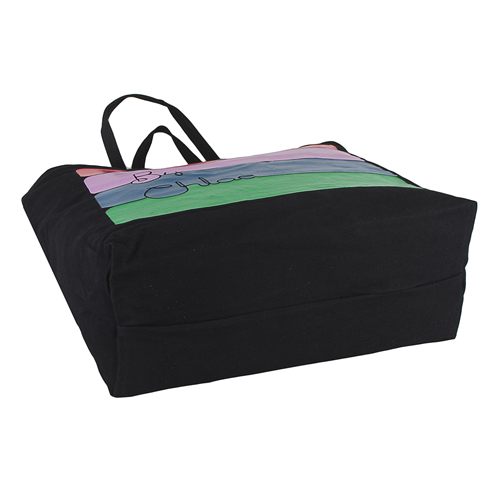 See By Chloe 經典造型色彩草寫LOGO帆布束口肩背托特購物包(大/黑)