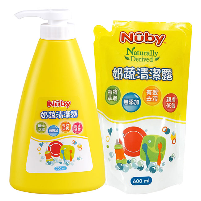 美國 Nuby 奶蔬清潔液組合包(1罐1包)