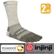 【Injinji】Outdoor 2.0 避震美麗諾羊毛中筒五趾襪(2雙)_深褐 product thumbnail 1