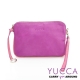 YUCCA - 摩登俏麗牛皮雙色系手挽/斜背包 - 紫紅色- D0106062C77 product thumbnail 1