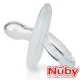 Nuby 矽膠拇指型安撫奶嘴(附蓋)(0-6m)-白 product thumbnail 1