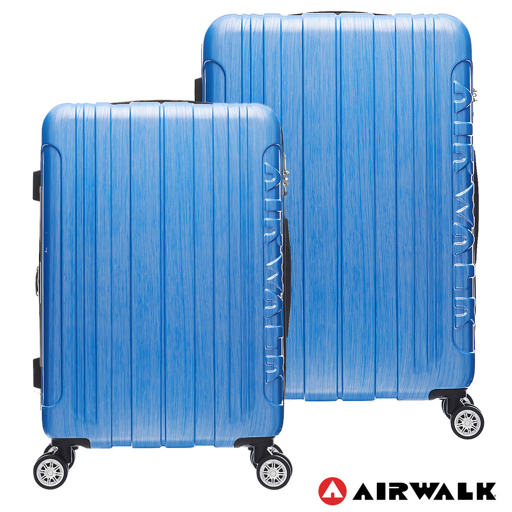 AIRWALK棉花糖系列ABS+PC拉絲硬殼行李箱24+28吋二件組-晴空藍