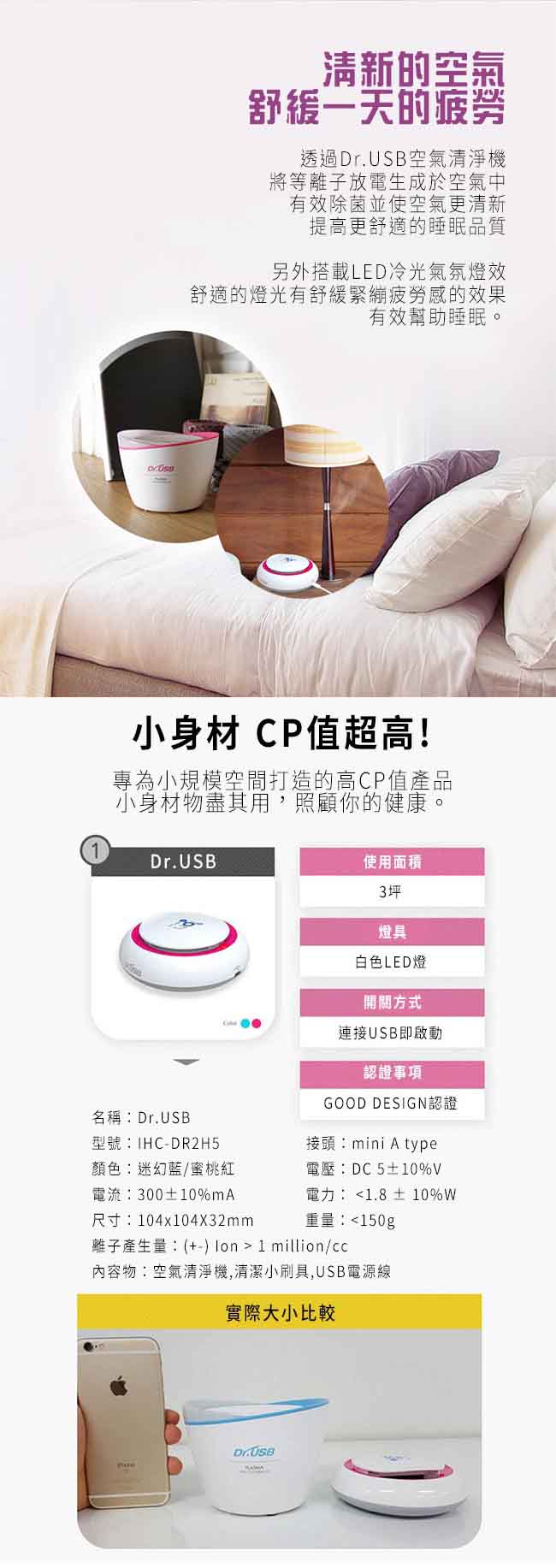 韓國Dr.USB IONIZER Plasma等離子車用空氣清淨機