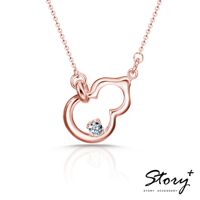 STORY故事銀飾-葫蘆 純銀項鍊(玫瑰金)