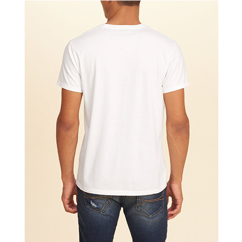 Hollister 經典海鷗刺繡圓領短袖T恤-白色 HCO